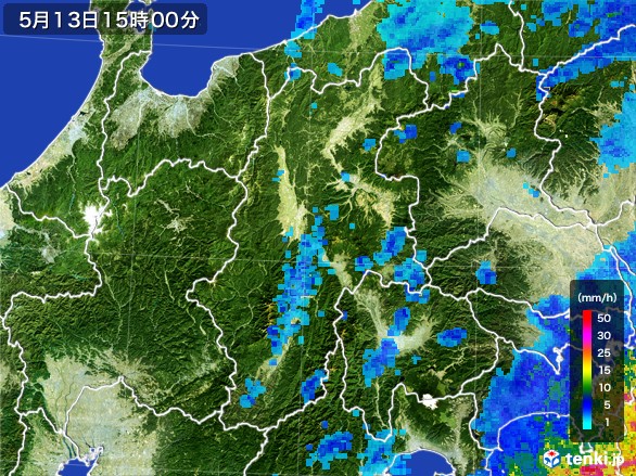 長野県の雨雲レーダー(2017年05月13日)