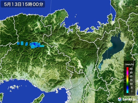 京都府の雨雲レーダー(2017年05月13日)