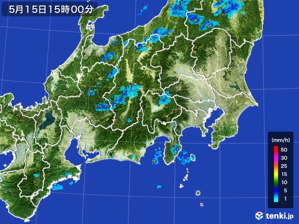関東・甲信地方の雨雲レーダー(2017年05月15日)