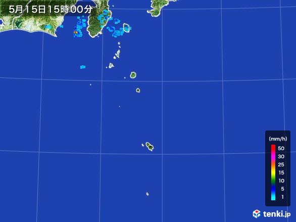 伊豆諸島(東京都)の雨雲レーダー(2017年05月15日)