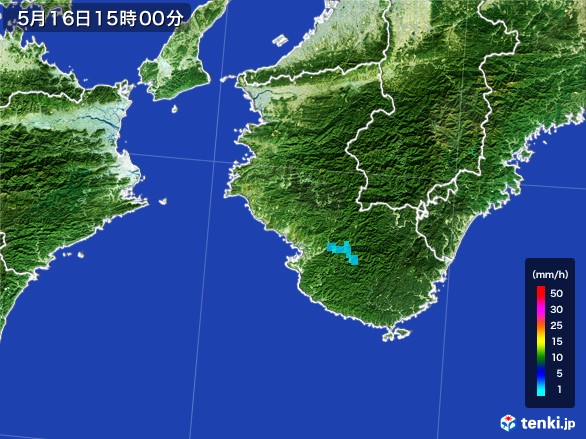 和歌山県の雨雲レーダー(2017年05月16日)