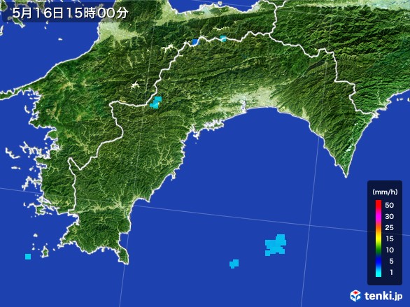 高知県の雨雲レーダー(2017年05月16日)