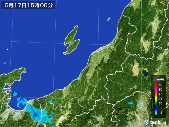 新潟県の雨雲レーダー(2017年05月17日)