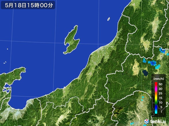 新潟県の雨雲レーダー(2017年05月18日)