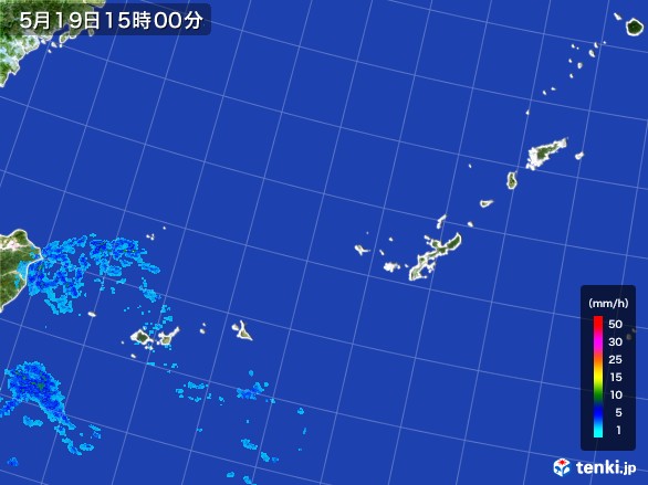 沖縄地方の雨雲レーダー(2017年05月19日)