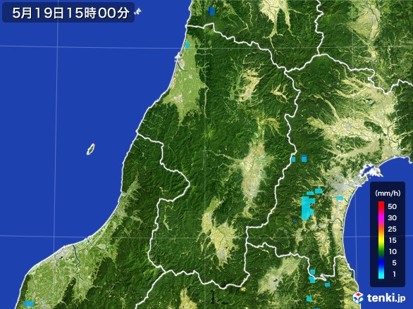 山形県の雨雲レーダー(2017年05月19日)