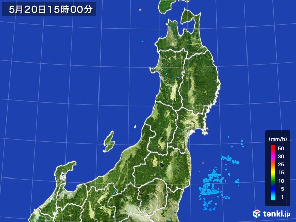 東北地方の雨雲レーダー(2017年05月20日)