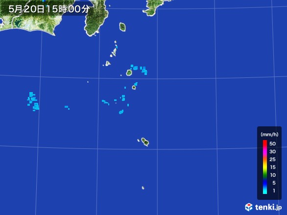 伊豆諸島(東京都)の雨雲レーダー(2017年05月20日)