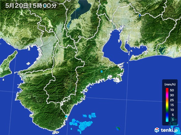 三重県の雨雲レーダー(2017年05月20日)