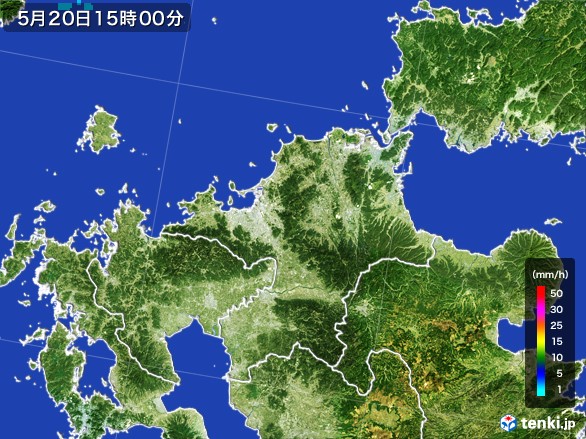 福岡県の雨雲レーダー(2017年05月20日)