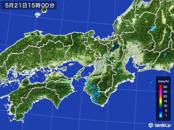 近畿地方の雨雲レーダー(2017年05月21日)