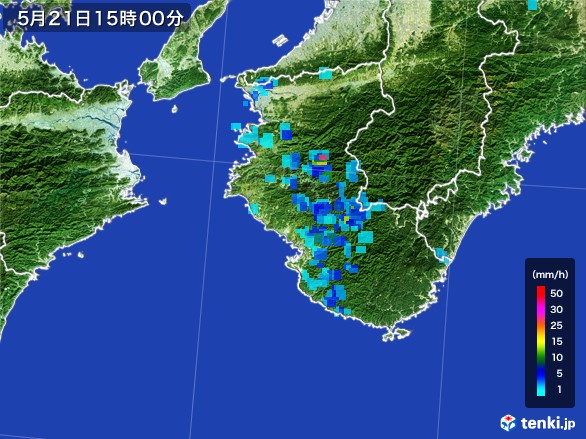 和歌山県の雨雲レーダー(2017年05月21日)