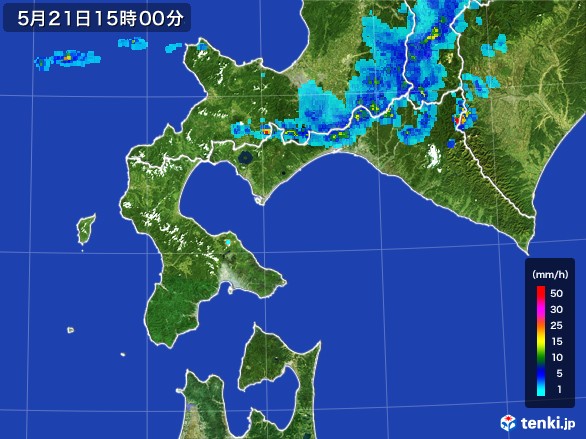 道南の雨雲レーダー(2017年05月21日)