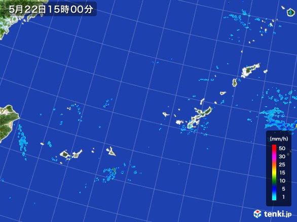 沖縄地方の雨雲レーダー(2017年05月22日)
