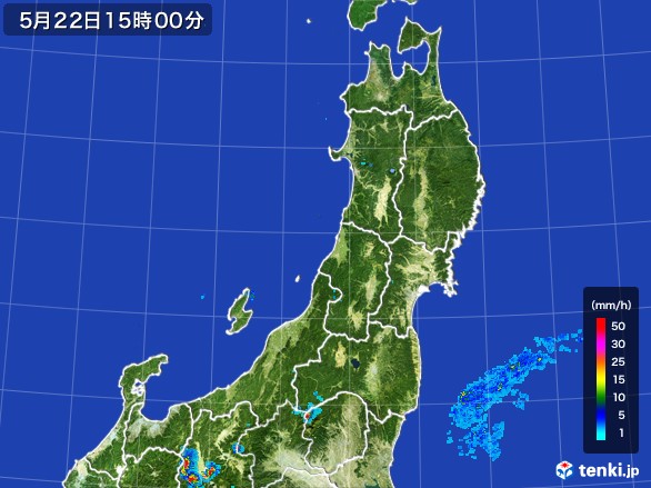 東北地方の雨雲レーダー(2017年05月22日)