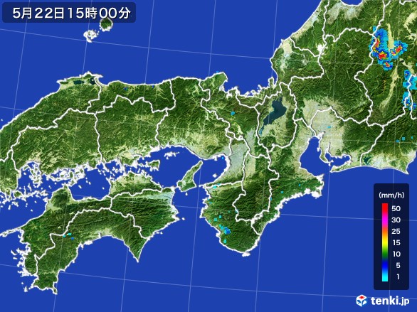 近畿地方の雨雲レーダー(2017年05月22日)
