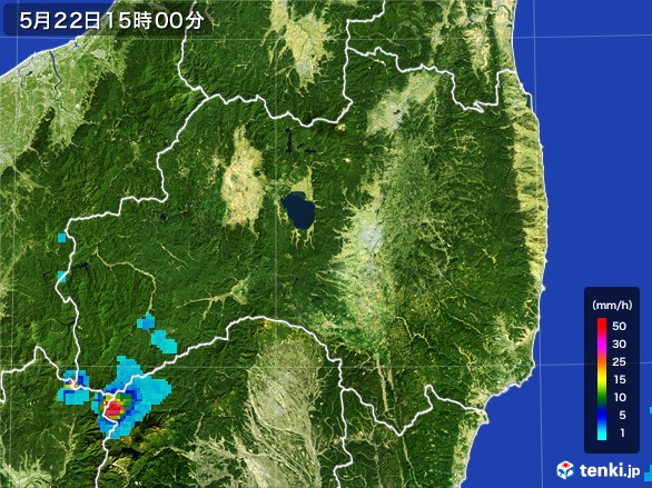 福島県の雨雲レーダー(2017年05月22日)