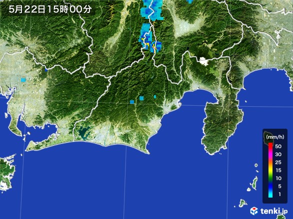 静岡県の雨雲レーダー(2017年05月22日)