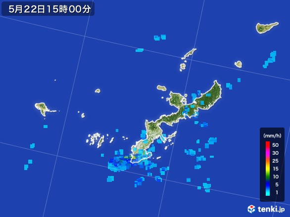 沖縄県の雨雲レーダー(2017年05月22日)