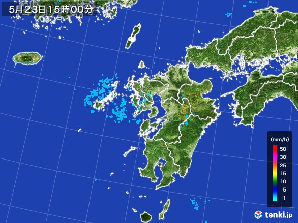 九州地方の雨雲レーダー(2017年05月23日)