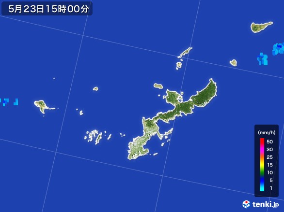 沖縄県の雨雲レーダー(2017年05月23日)
