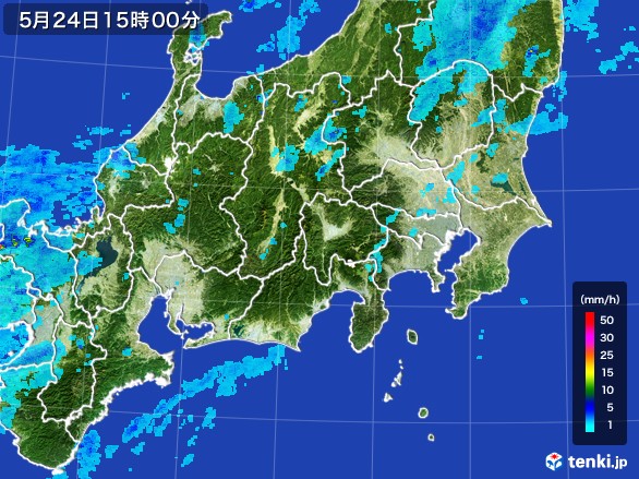 関東・甲信地方の雨雲レーダー(2017年05月24日)