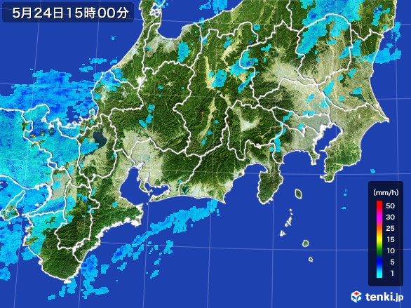 東海地方の雨雲レーダー(2017年05月24日)