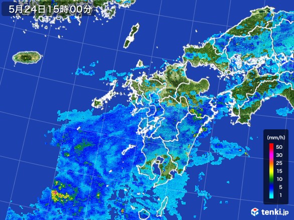 九州地方の雨雲レーダー(2017年05月24日)