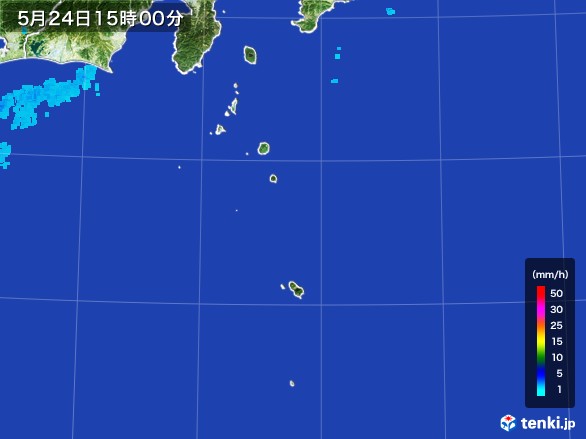伊豆諸島(東京都)の雨雲レーダー(2017年05月24日)