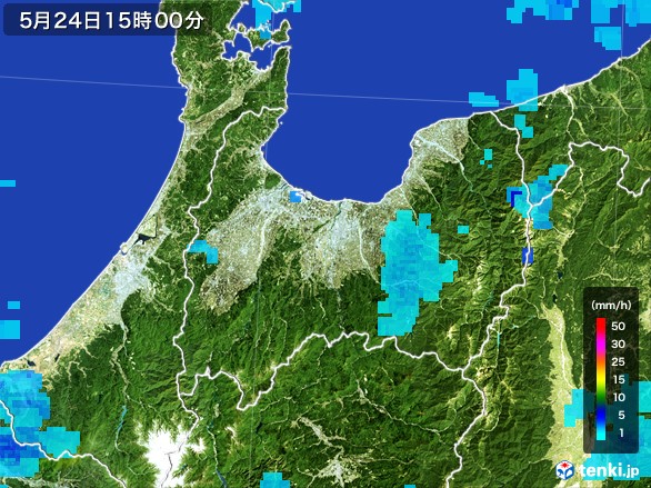 富山県の雨雲レーダー(2017年05月24日)