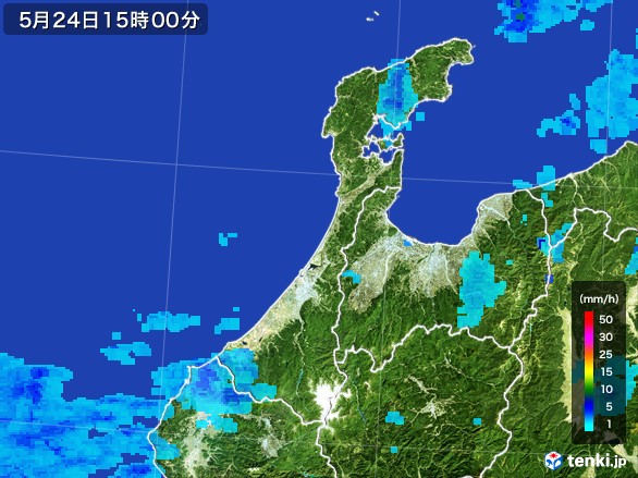 石川県の雨雲レーダー(2017年05月24日)