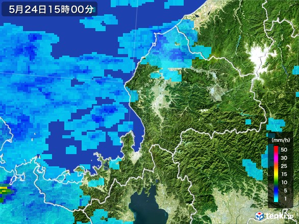 福井県の雨雲レーダー(2017年05月24日)