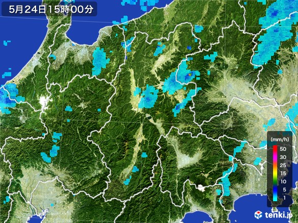 長野県の雨雲レーダー(2017年05月24日)