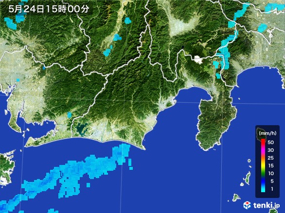 静岡県の雨雲レーダー(2017年05月24日)
