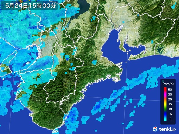 三重県の雨雲レーダー(2017年05月24日)