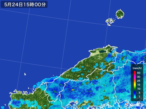 島根県の雨雲レーダー(2017年05月24日)