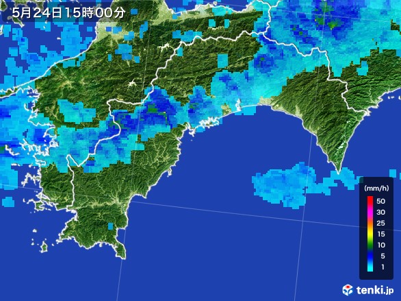 高知県の雨雲レーダー(2017年05月24日)