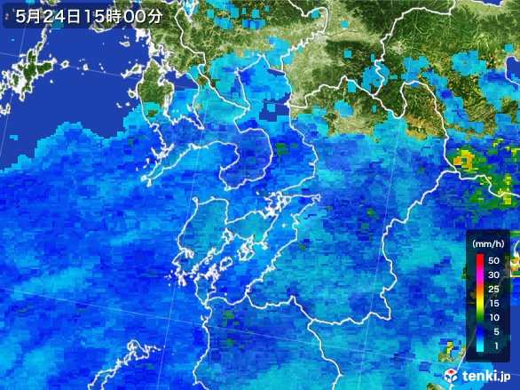 熊本県の雨雲レーダー(2017年05月24日)