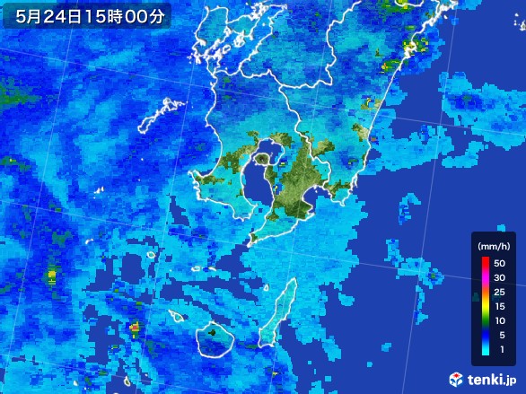 鹿児島県の雨雲レーダー(2017年05月24日)