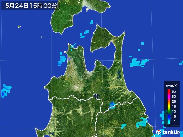 青森県の雨雲レーダー(2017年05月24日)