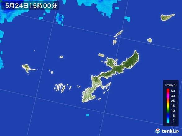 沖縄県の雨雲レーダー(2017年05月24日)