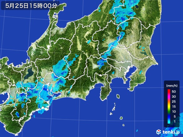関東・甲信地方の雨雲レーダー(2017年05月25日)