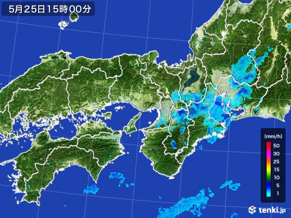 近畿地方の雨雲レーダー(2017年05月25日)