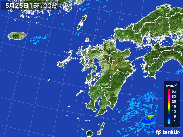 九州地方の雨雲レーダー(2017年05月25日)
