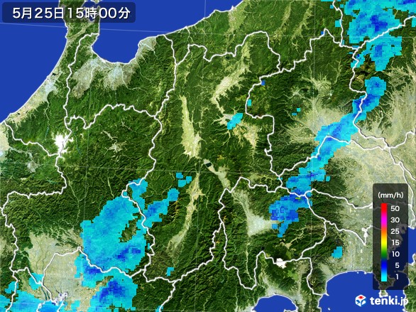 長野県の雨雲レーダー(2017年05月25日)