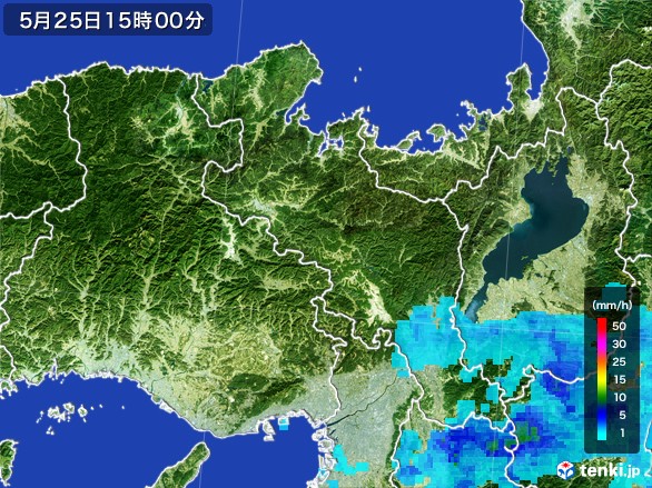 京都府の雨雲レーダー(2017年05月25日)