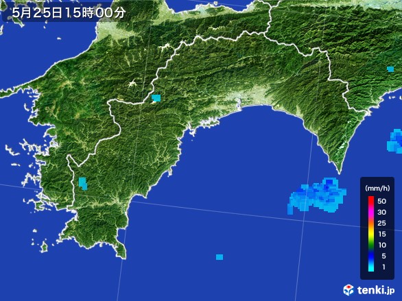 高知県の雨雲レーダー(2017年05月25日)