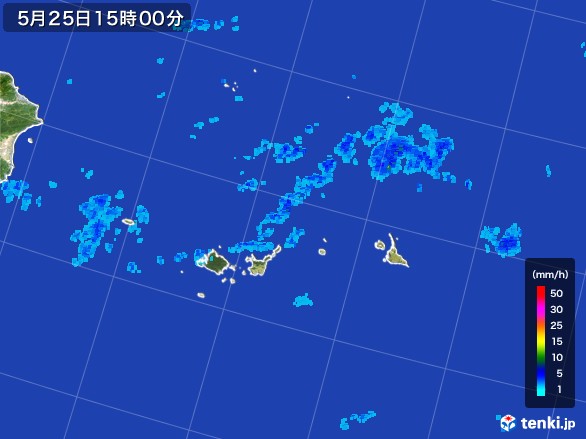 宮古・石垣・与那国(沖縄県)の雨雲レーダー(2017年05月25日)
