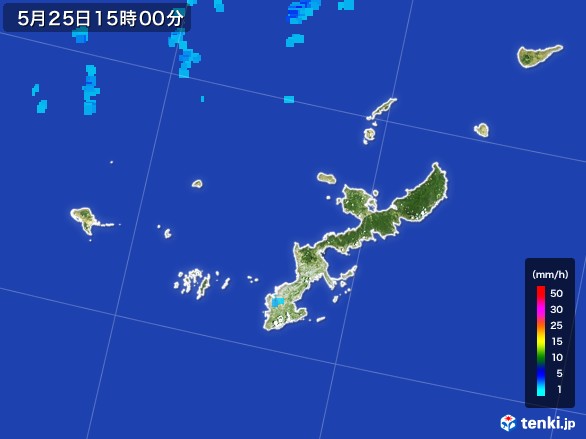 沖縄県の雨雲レーダー(2017年05月25日)