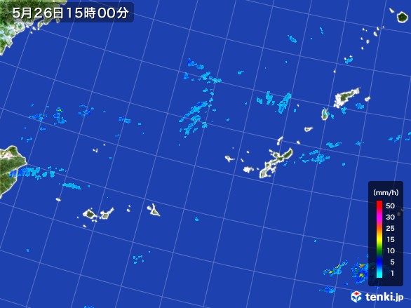 沖縄地方の雨雲レーダー(2017年05月26日)